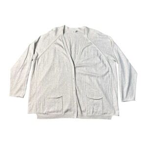 J. Jill 2X wool/cashmere blend button cardigan sweater 3/4 sleeve Gray Lagenlook